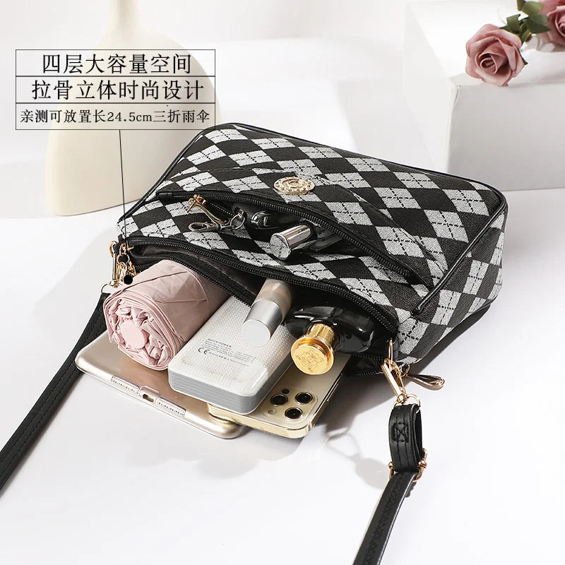 Plaid Crossbody Bag Women's Mother Bag Large Capacity Shoulder Bag