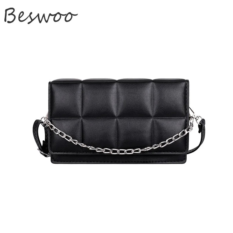 Plaid Embossed Women's Shoulder Crossbody Bag Chain Square Bags