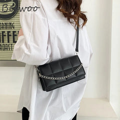 Plaid Embossed Women's Shoulder Crossbody Bag Chain Square Bags
