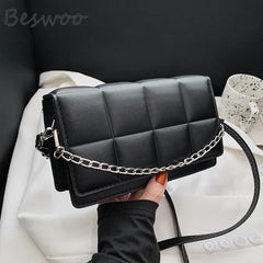 Plaid Embossed Women's Shoulder Crossbody Bag Chain Square Bags