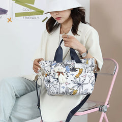 Plant Floral Print Travel Bag for Women Girls Large Capacity Handbag