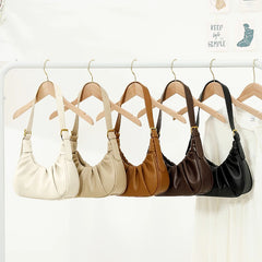 Pleated Women's Bag Soft Leather Shoulder Crossbody Bags Handbags Female