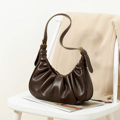 Pleated Women's Bag Soft Leather Shoulder Crossbody Bags Handbags Female