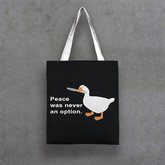Duck Print Canvas Tote Bag for Women Casual Shoulder Handbags Large Capacity