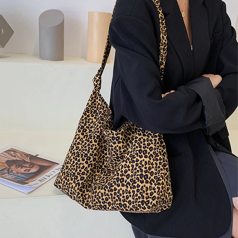 Leopard Print Shoulder Bag Large Capacity Women's Tote Bag