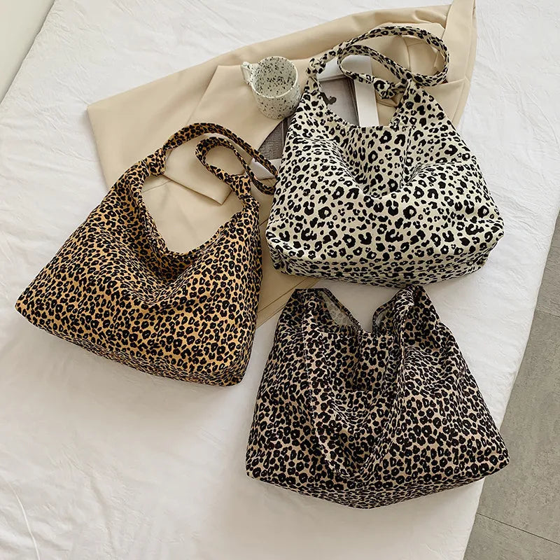 Leopard Print Shoulder Bag Large Capacity Women's Tote Bag