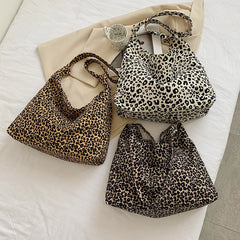 Leopard Print Shoulder Bag Large Capacity Women's Tote Bag