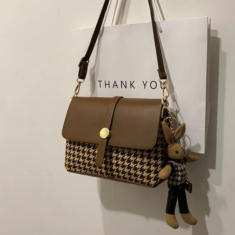 Women's Plaid Crossbody Bag - Shoulder Bag for Women