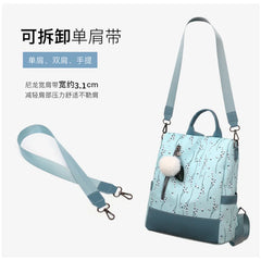 Floral Backpack Women Hairball Rucksack Student Bookbags Travel Bag