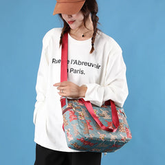 Printed Floral Shoulder Bag Women Crossbody Tote Messenger Handbag