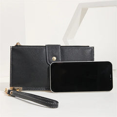 Multifunctional Clutch Long Wallet Double Zipper Business Bag