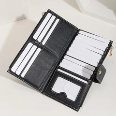 Multifunctional Clutch Long Wallet Double Zipper Business Bag