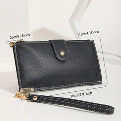 Multifunctional Clutch Long Wallet Double Zipper Business Bag