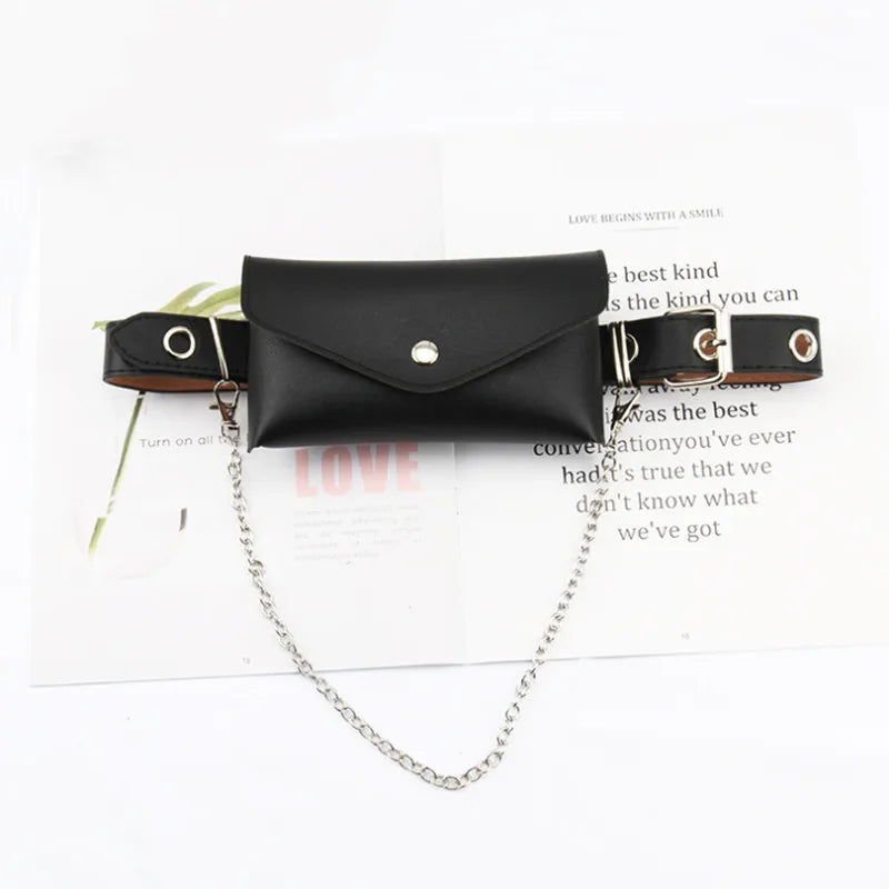 Large Capacity Waist Bag Women Crossbody with Belt Chain Mobile Phone Bag