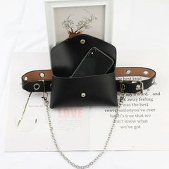 Large Capacity Waist Bag Women Crossbody with Belt Chain Mobile Phone Bag