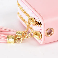 Double Zipper Wallet Clutch Bag Yellow Ladies Wallets