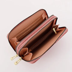 Patent Leather Women's Wallets Long Ladies Double Zipper Wallet Clutch Bag