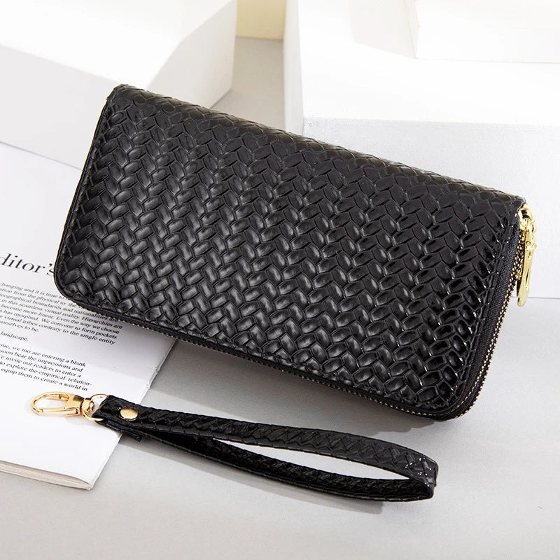 Patent Leather Women's Wallets Long Ladies Double Zipper Wallet Clutch Bag