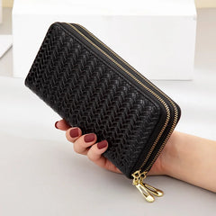 Patent Leather Women's Wallets Long Ladies Double Zipper Wallet Clutch Bag