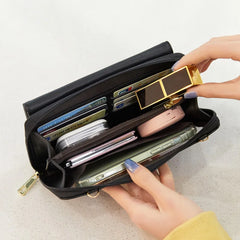 RFID Anti-theft Brush Female Wallet Touch Screen Mobile Phone Ladies Bag