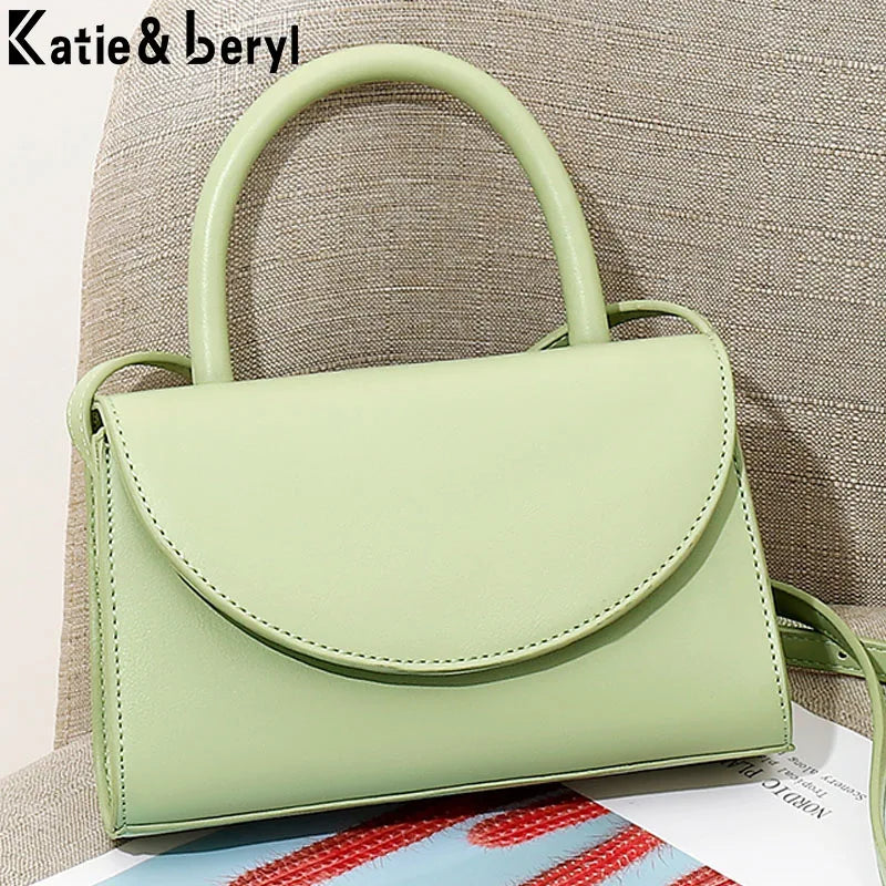 Retro Mini Shoulder Bag Pu Leather Crossbody Bags Short Handle Women Handbags