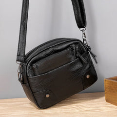 Retro Soft Leather Small Shoulder Bag Brown Messenger Crossbody