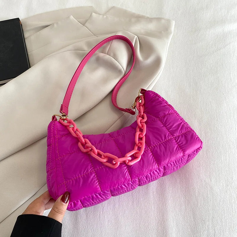 Retro Solid Small Shoulder Bag French Stick Bags