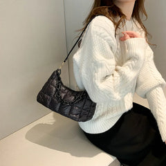 Retro Solid Small Shoulder Bag French Stick Bags