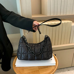 Retro Solid Small Shoulder Bag French Stick Bags