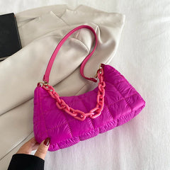 Retro Solid Small Shoulder Bag French Stick Bags
