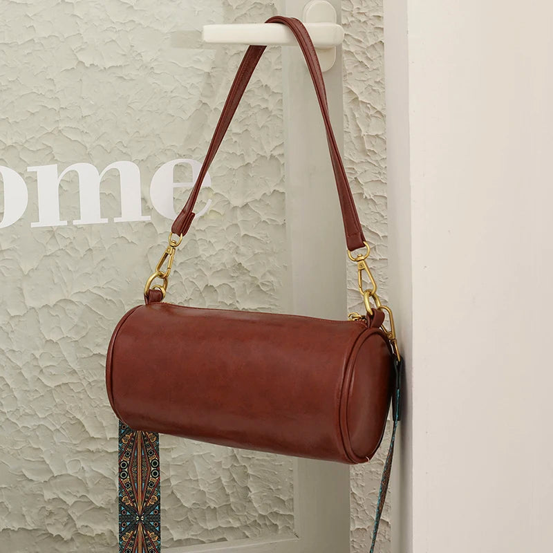 Retro Totes Oil Wax Skin Bag for Women Vintage Handbag