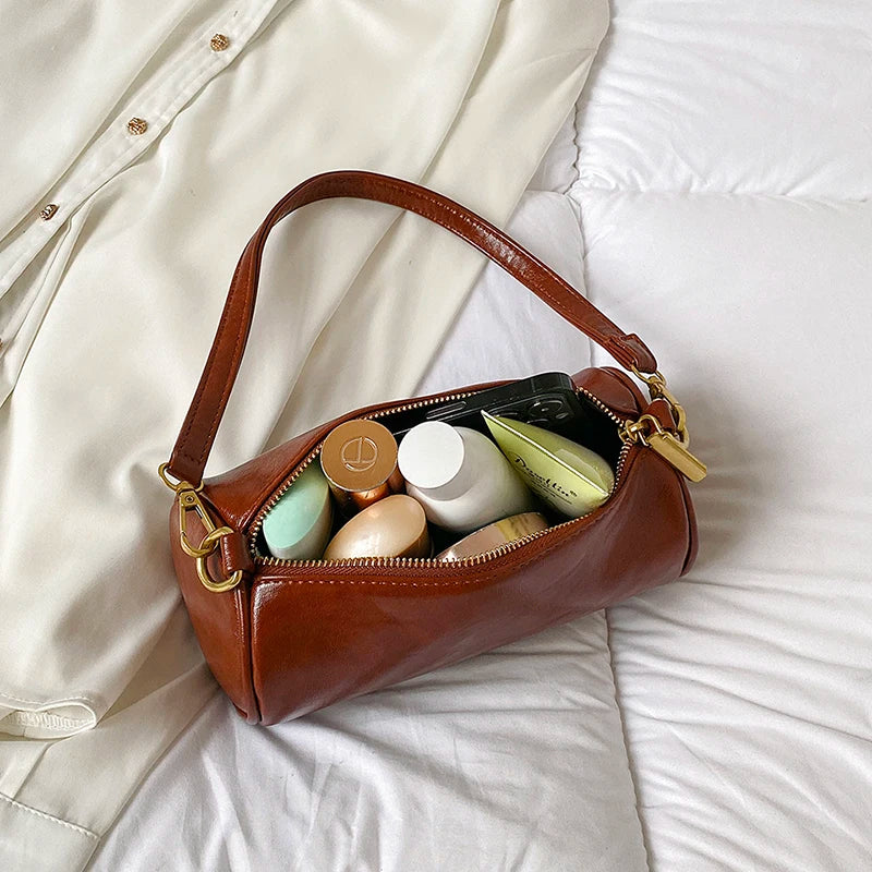Retro Totes Oil Wax Skin Bag for Women Vintage Handbag