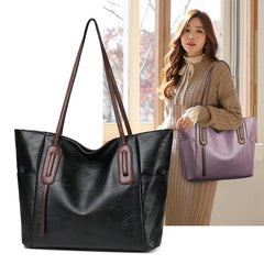 Retro Ladies Messenger Bag Large Capacity PU Shopping Bag