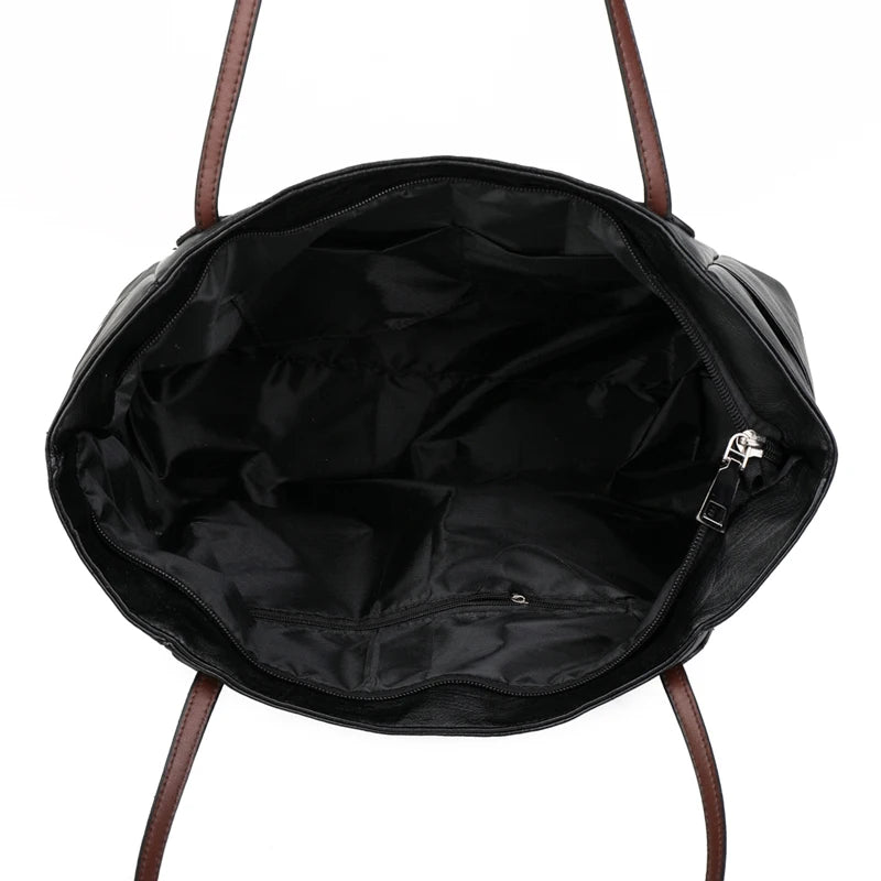 Retro Ladies Messenger Bag Large Capacity PU Shopping Bag