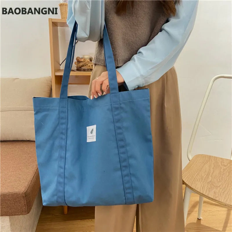 Retro Women's Shoulder Bag Canvas Buckle Tote Bag