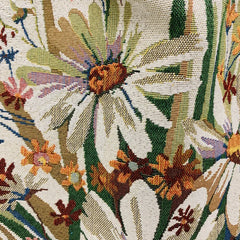 Vintage Flowers Jacquard Canvas Tote Bag