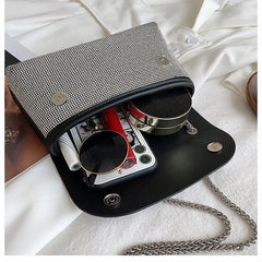 Rhinestone Evening Bag PU Leather Chain Clutch Shoulder Bags