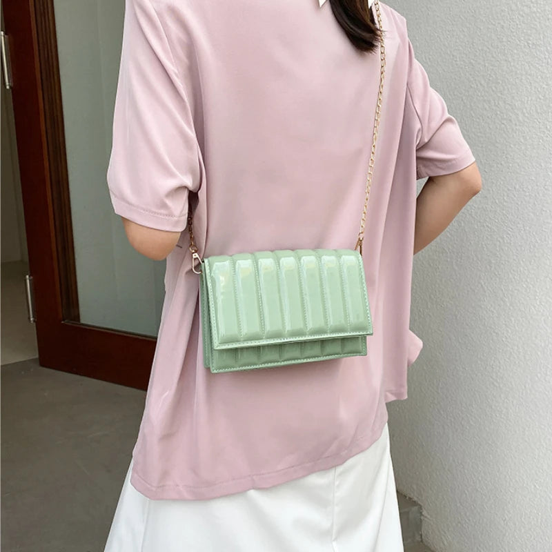 Rhombic Contrast Women's Bag Texture Shoulder Bag Retro Painted Handbags