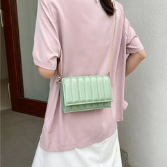 Rhombic Contrast Women's Bag Texture Shoulder Bag Retro Painted Handbags