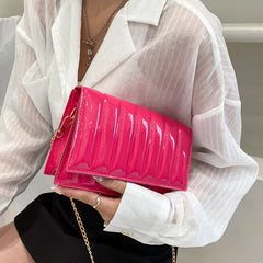 Rhombic Contrast Women's Bag Texture Shoulder Bag Retro Painted Handbags
