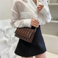 Rhombic Contrast Women's Bag Texture Shoulder Bag Retro Painted Handbags