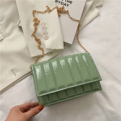 Rhombic Contrast Women's Bag Texture Shoulder Bag Retro Painted Handbags