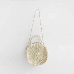 Straw Beach Bag Bohemian Tote Crossbody Bag Small Rattan Messenger Bag