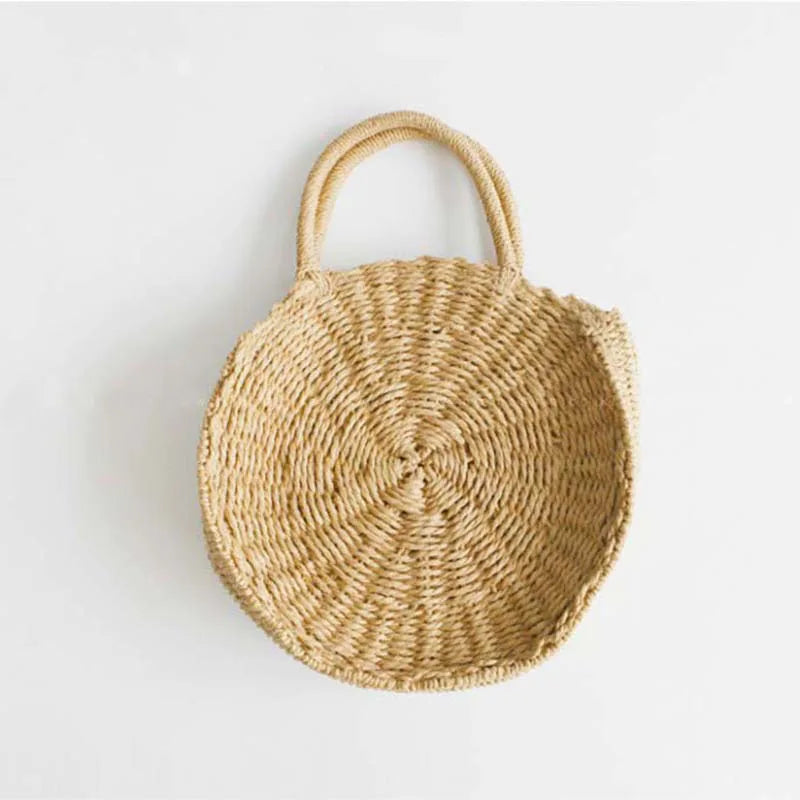 Straw Beach Bag Bohemian Tote Crossbody Bag Small Rattan Messenger Bag