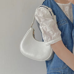 Half Moon Hobo Handbag Women Totes Zipper Underarm Bag