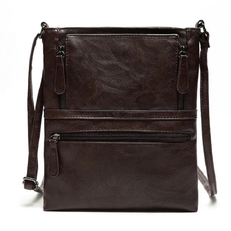 Women's Vintage Messenger Bag PU Leather Handbag Cross Body Casual Shoulder Bags