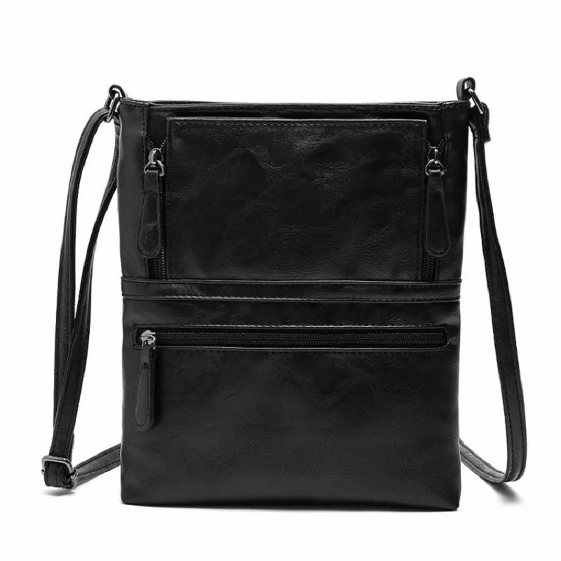 Women's Vintage Messenger Bag PU Leather Handbag Cross Body Casual Shoulder Bags