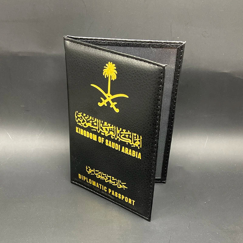 Saudi Arabia Passport Holder Women Pu Leather Cover DIPLOMATIC Passport Case