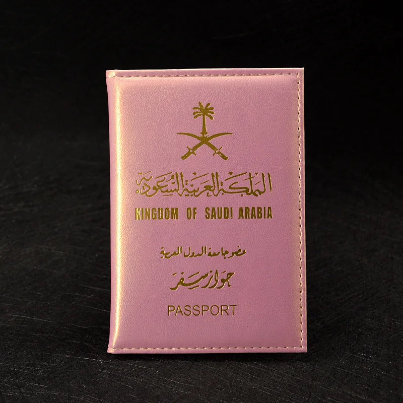 Saudi Arabia Passport Holder Women Pu Leather Cover DIPLOMATIC Passport Case