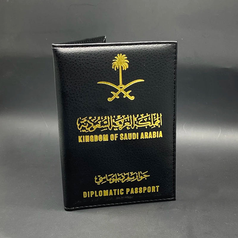 Saudi Arabia Passport Holder Women Pu Leather Cover DIPLOMATIC Passport Case